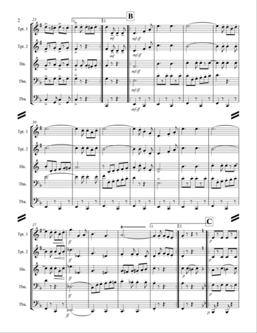 March - Washington Post March (for Brass Quintet) Brass Quintet scores gallery preview page 3
