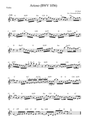 Book cover for Arioso (J.S. Bach - BWV 1056) for Violin Solo with Chords