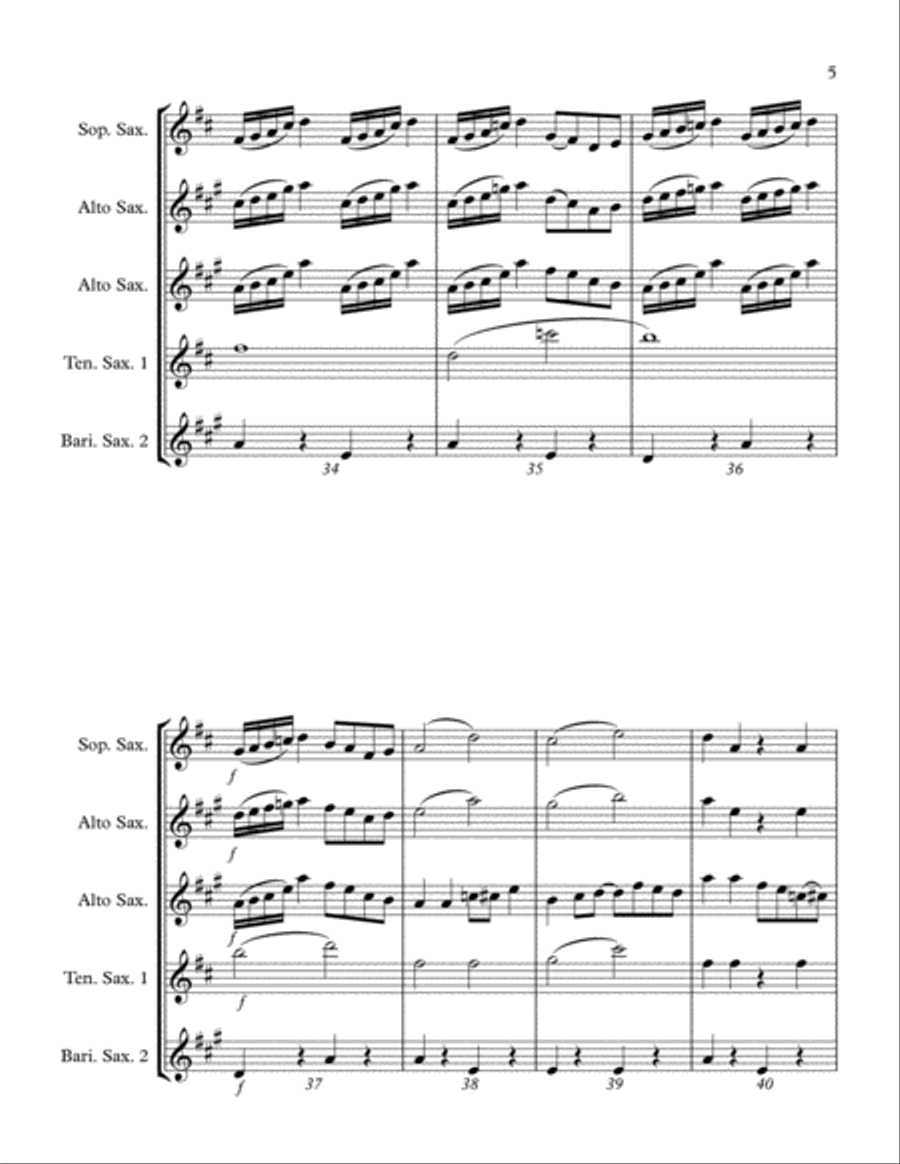 Yakety Sax Woodwind Quartet scores gallery preview page 6