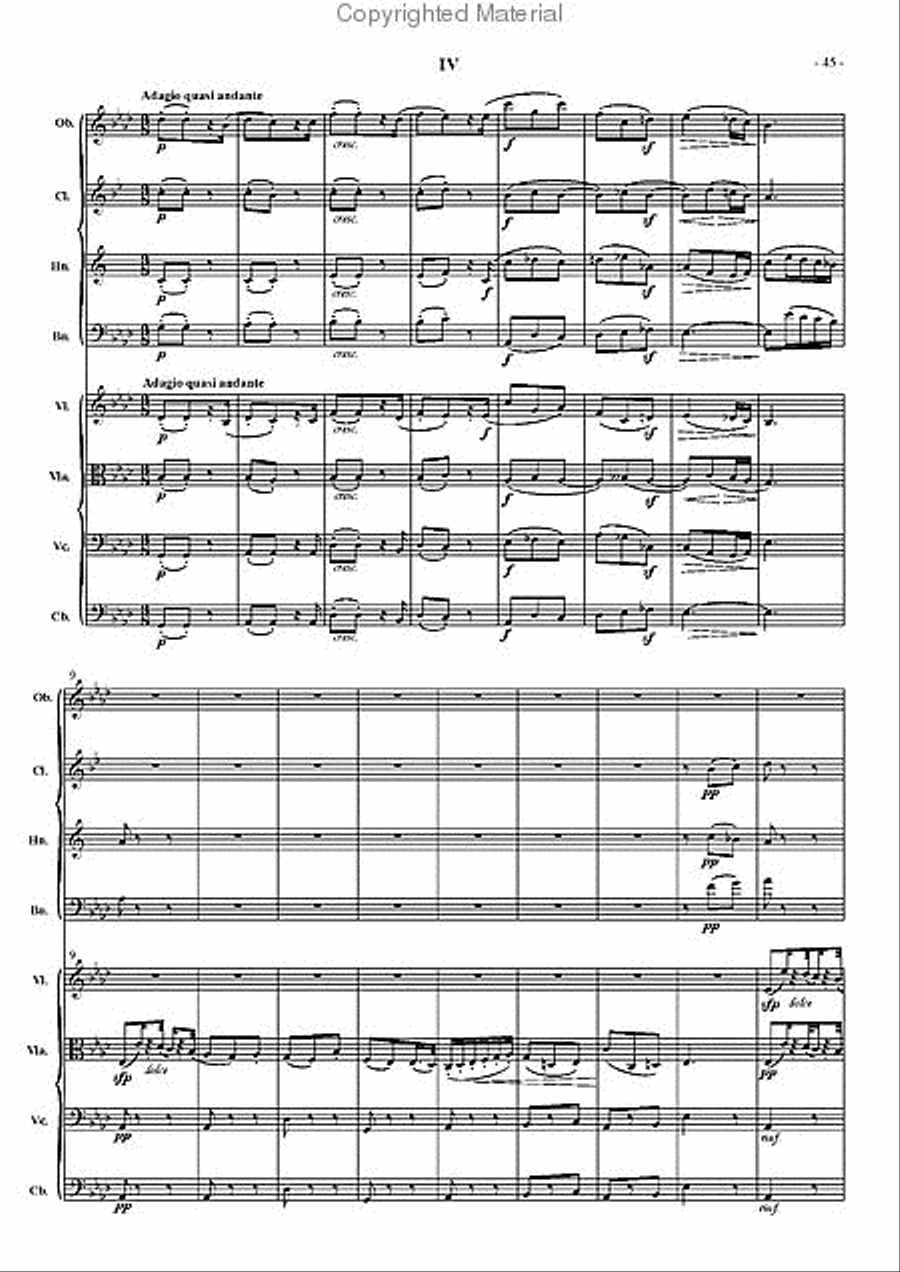 Octet (from the Nonet, Op. 139) Clarinet scores gallery preview page 4