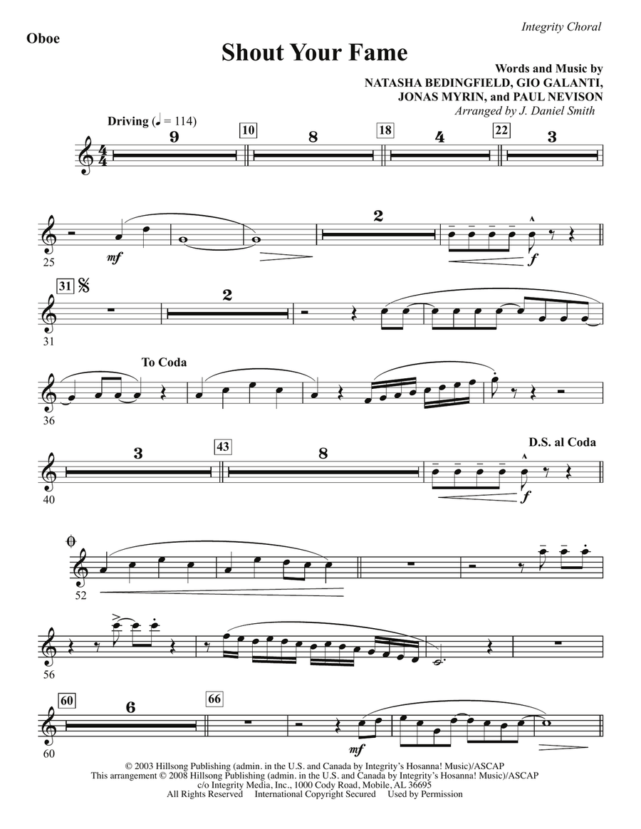 Shout Your Fame - Oboe