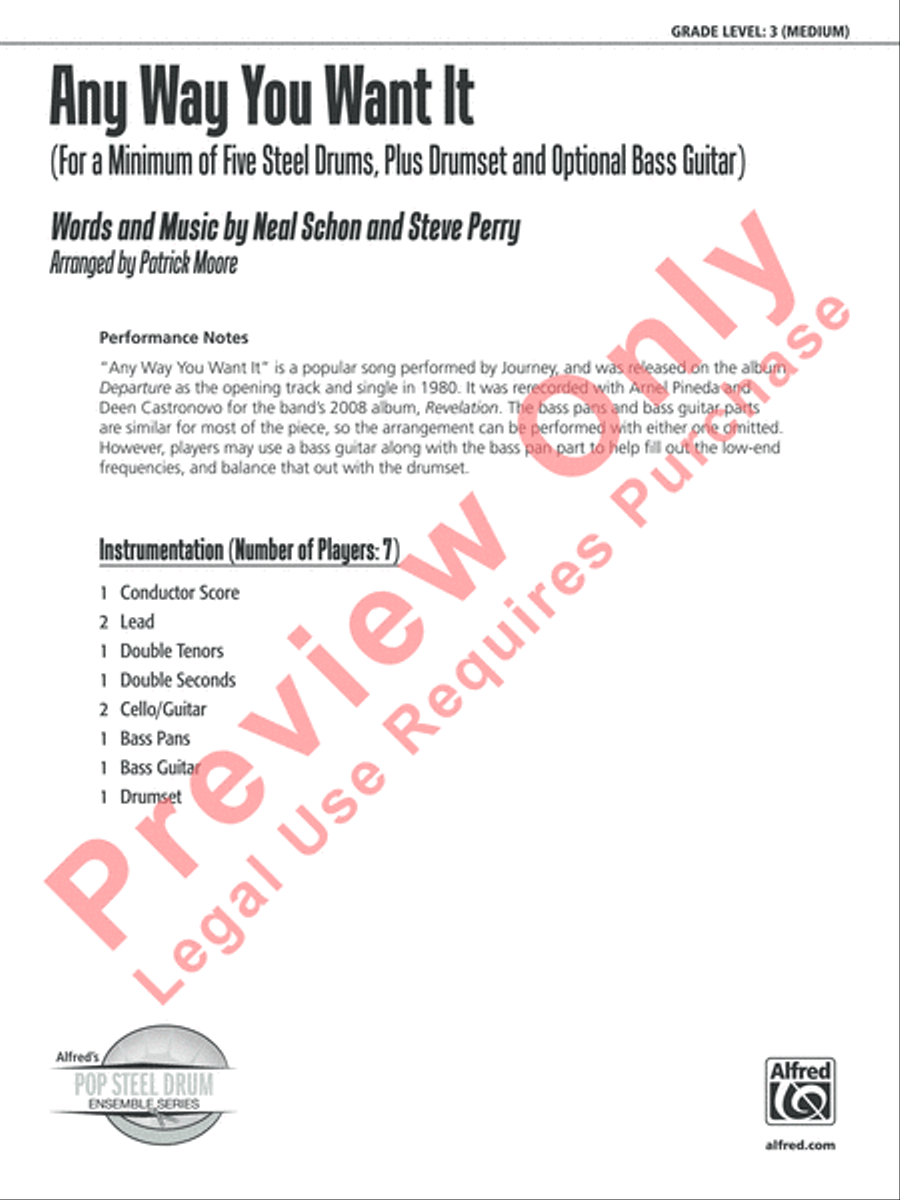 Any Way You Want It Steel Drum Band scores gallery preview page 2