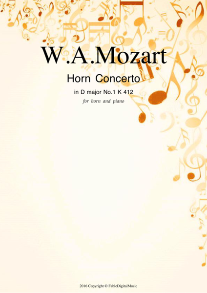Mozart - Horn Concerto No.1 K412 in D major for horn and piano