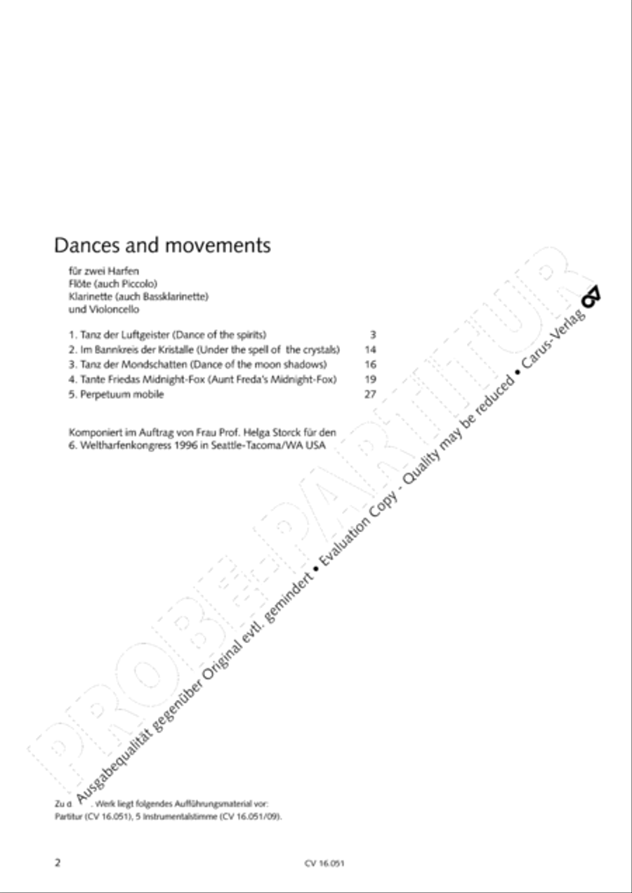 Dances and movements Clarinet scores gallery preview page 5