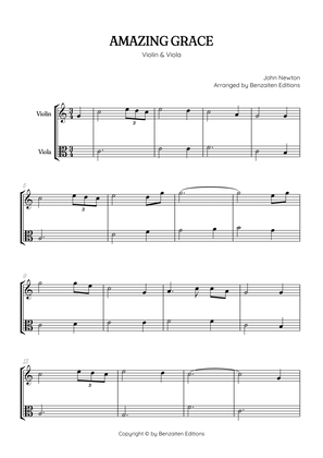 Amazing Grace • easy violin and viola duet sheet music