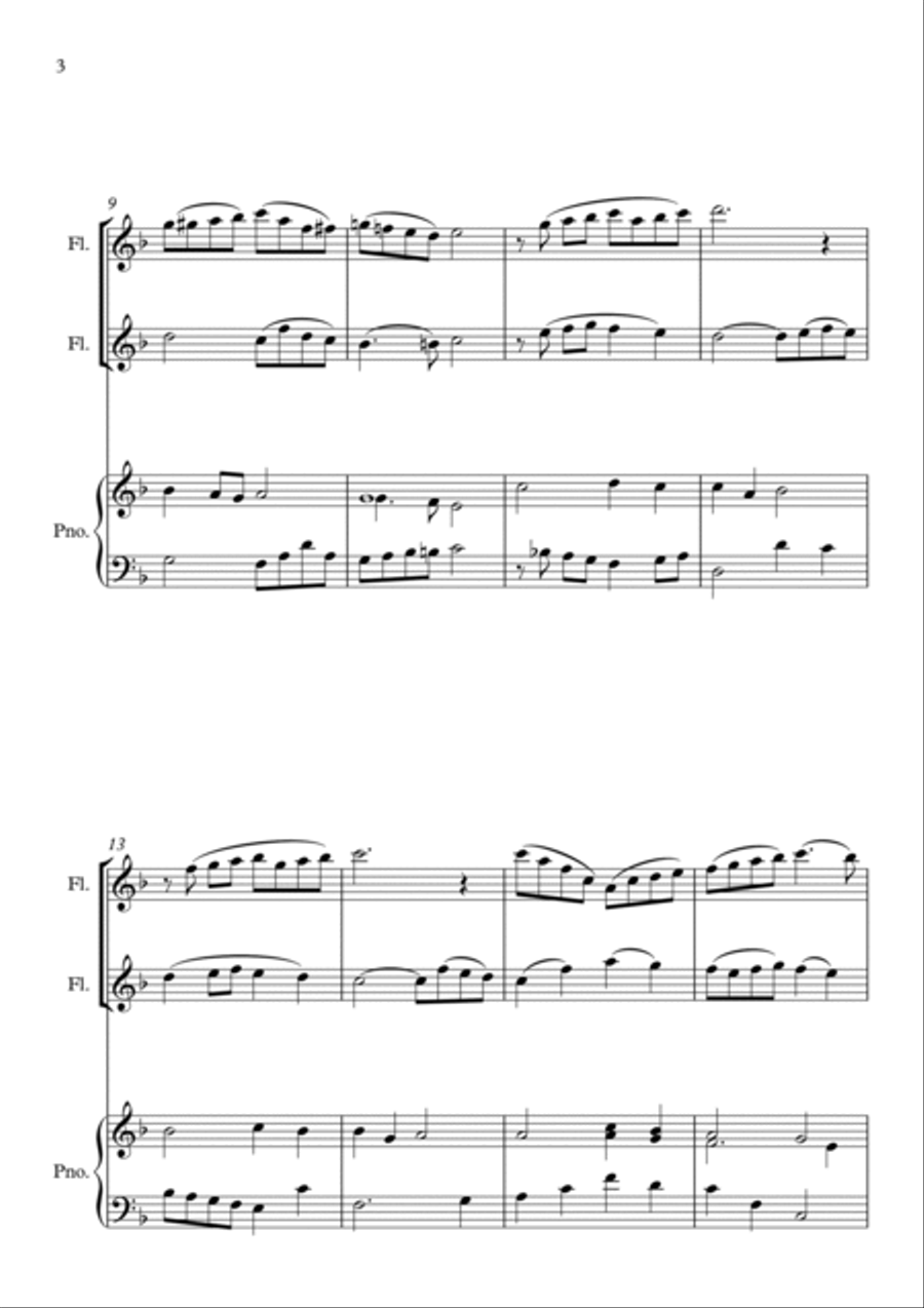 Fairest Lord Jesus (Beautiful Savior), for Flute Duet and Piano Flute Duet scores gallery preview page 4