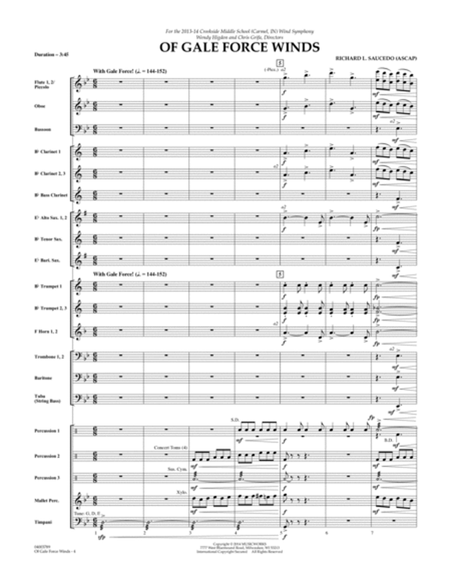 Of Gale Force Winds - Conductor Score (Full Score)