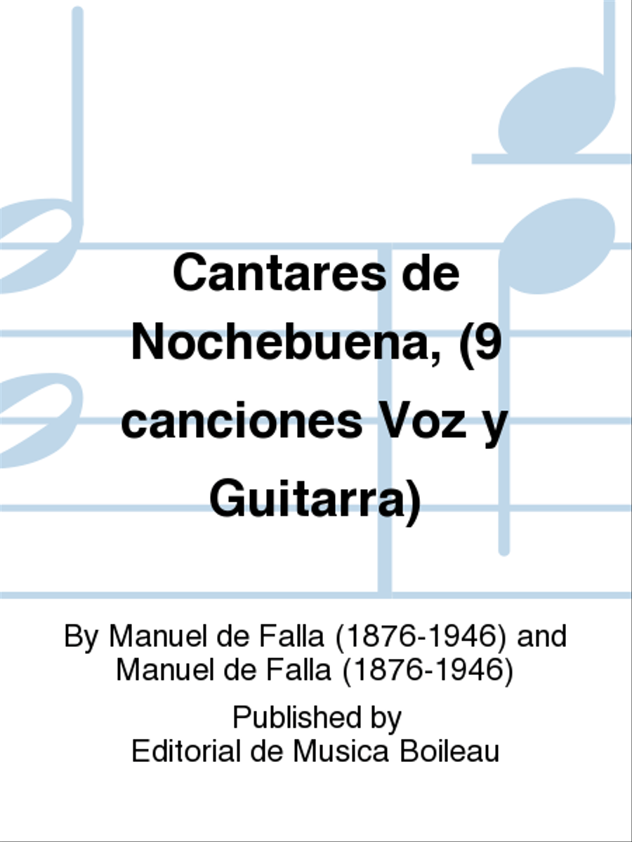 Cantares de Nochebuena,(9 canciones Voz y Guitarra)