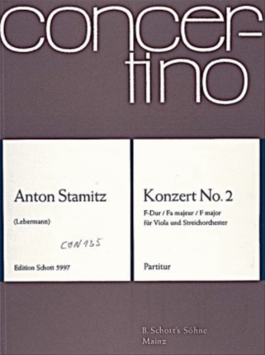 Concerto No. 2 F Major Concerto No. 2 F Major Chamber Orchestra scores gallery preview page 1