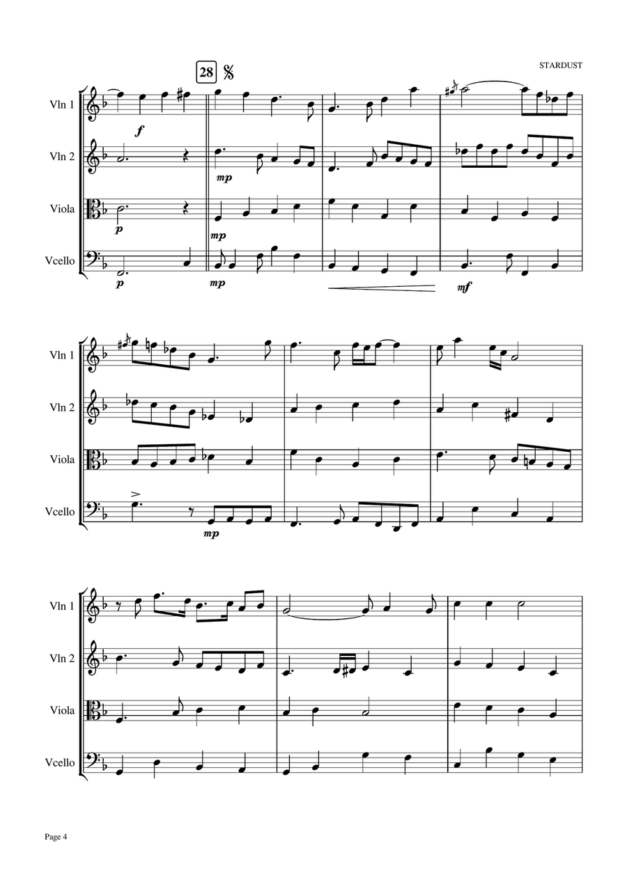 Stardust String Quartet scores gallery preview page 4