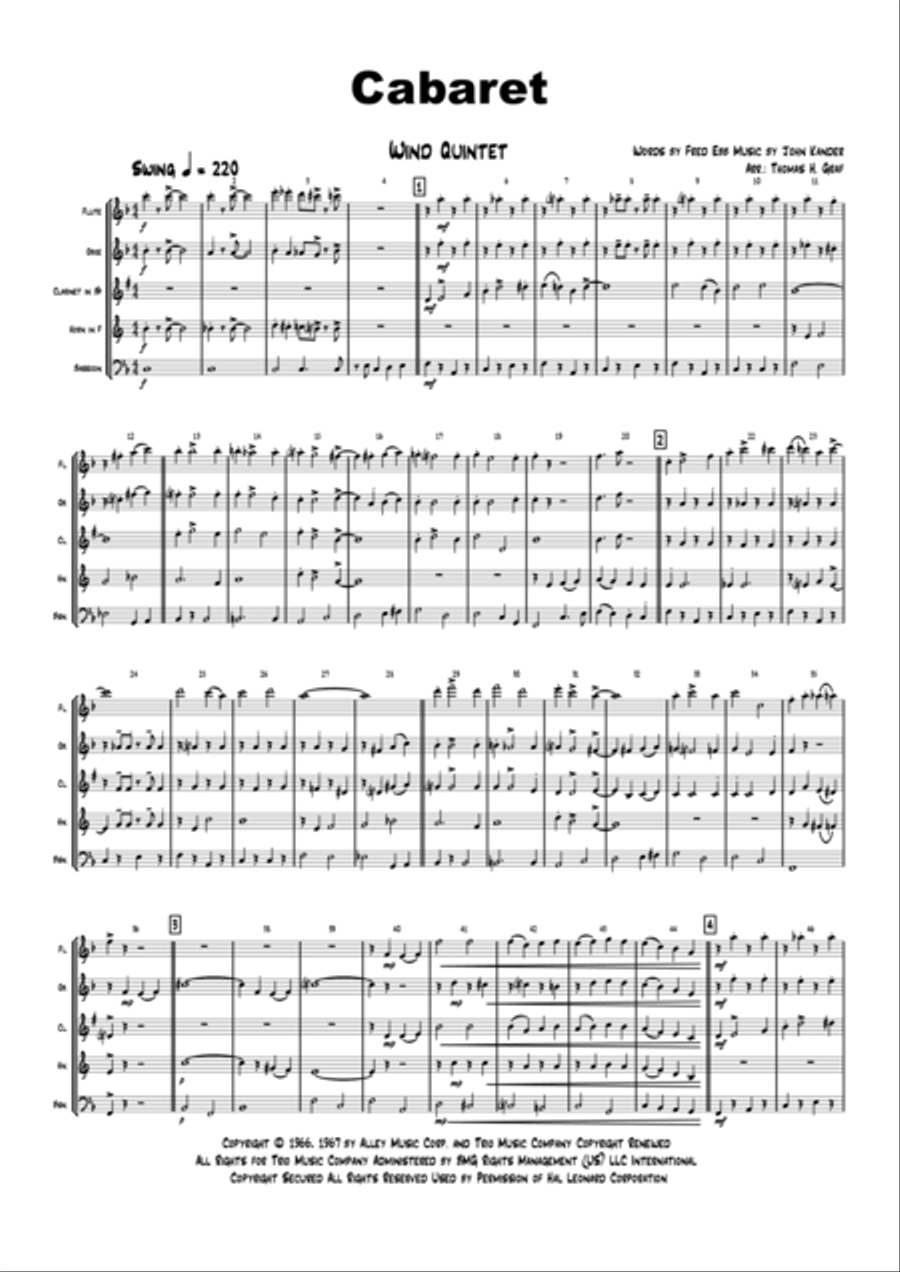 Cabaret Woodwind Quintet scores gallery preview page 2