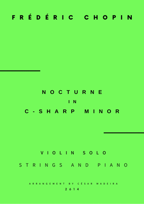 Book cover for Nocturne No.20 in C Sharp minor - Violin Solo, Strings and Piano (Full Score and Parts)