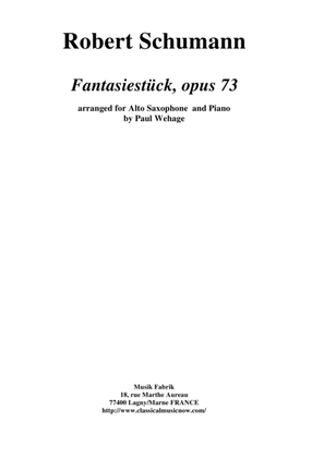 Book cover for Robert Schumann: Three Fantasy Pieces (Drei Fantasiestücke), arranged for alto saxophone and piano