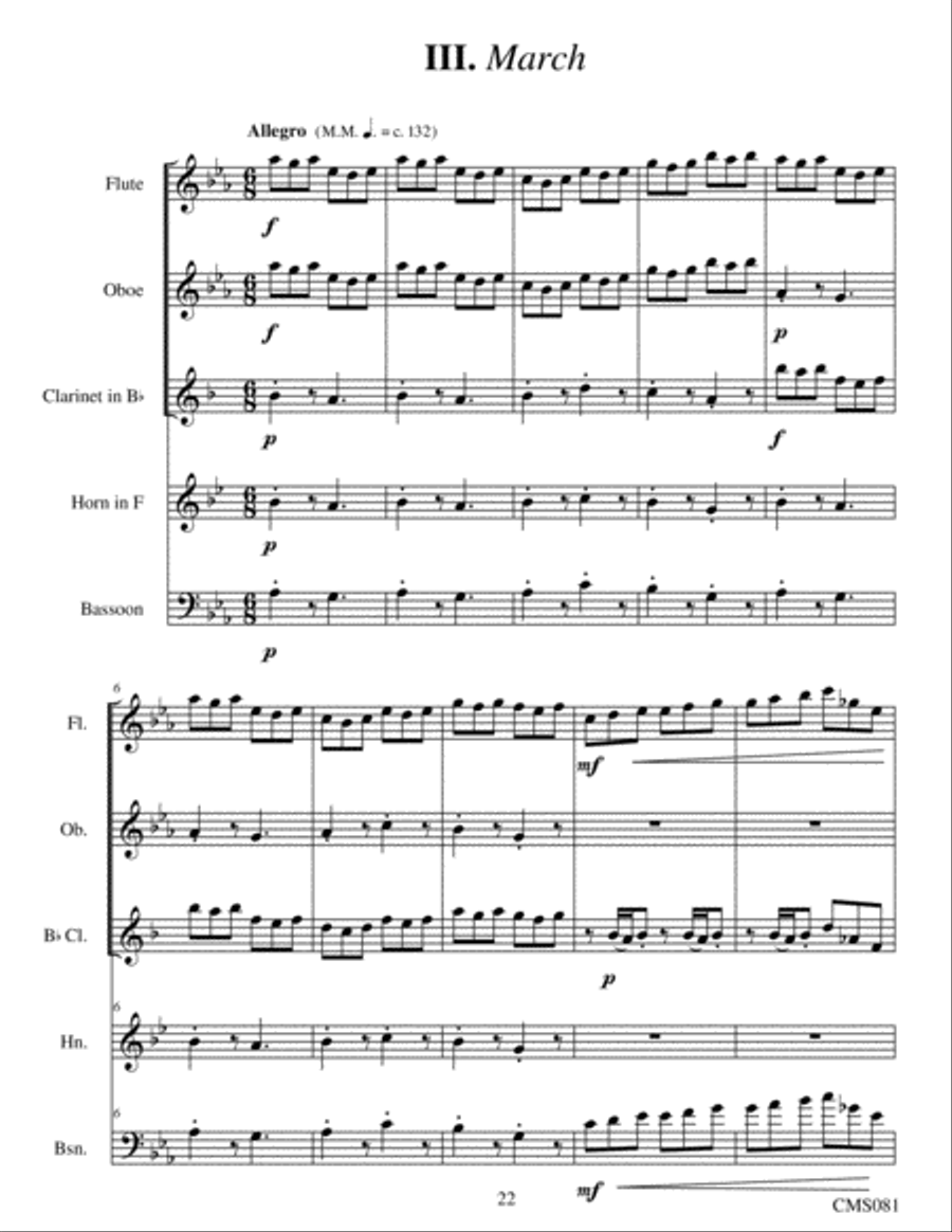 Three Miniatures Woodwind Quintet scores gallery preview page 5