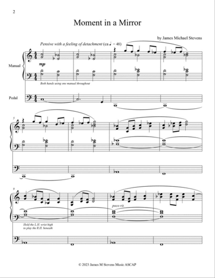 Moment in a Mirror - Organ Solo Organ Solo scores gallery preview page 2