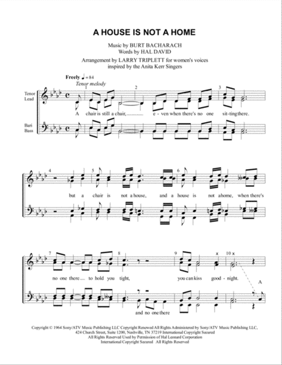 A House Is Not A Home SSAA scores gallery preview page 1