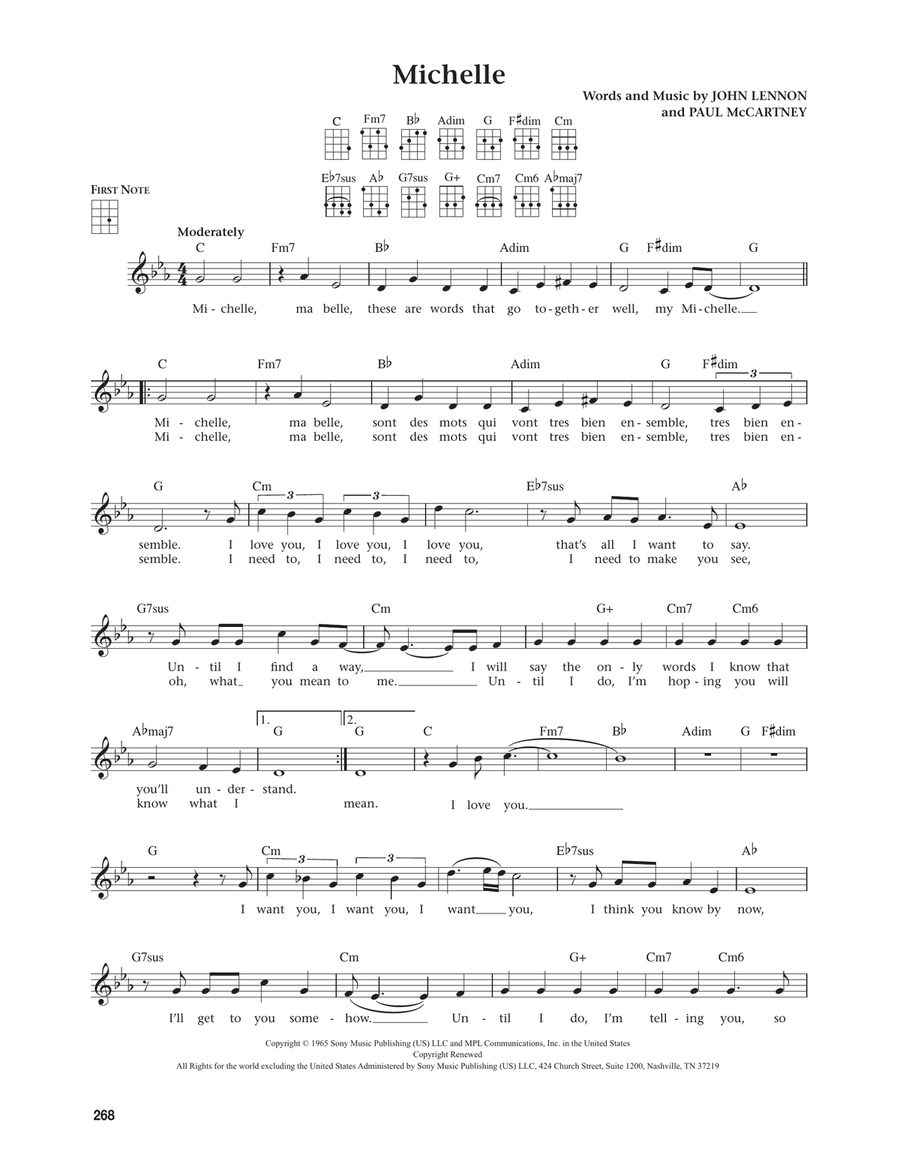 Michelle (from The Daily Ukulele) (arr. Jim Beloff) Ukulele scores gallery preview page 1