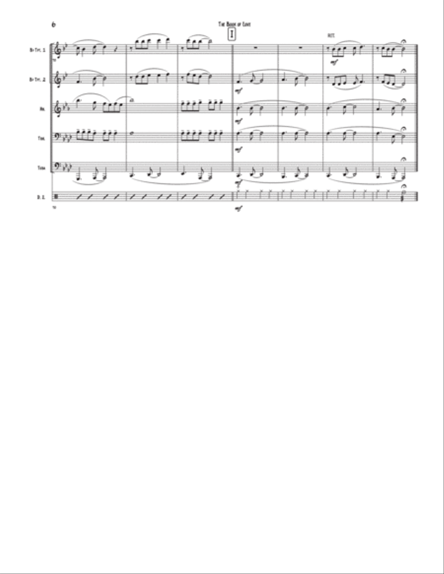 The Book Of Love Brass Quintet scores gallery preview page 6