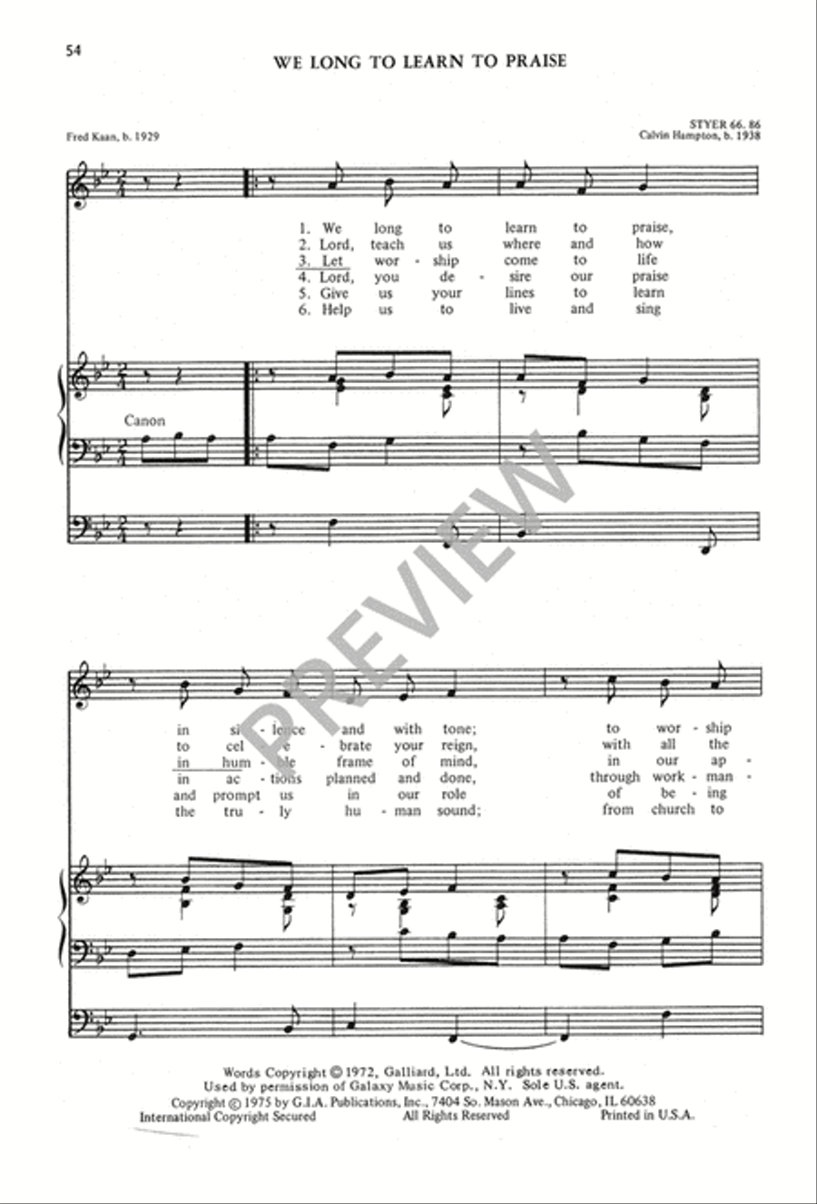 The Calvin Hampton Hymnary 4-Part scores gallery preview page 58