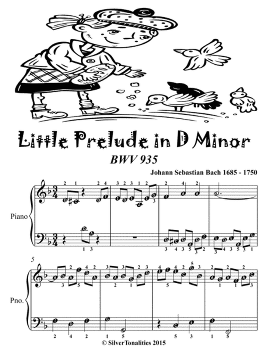 Little Prelude in D Minor Bwv 935 Easiest Piano Sheet Music 2nd Edition