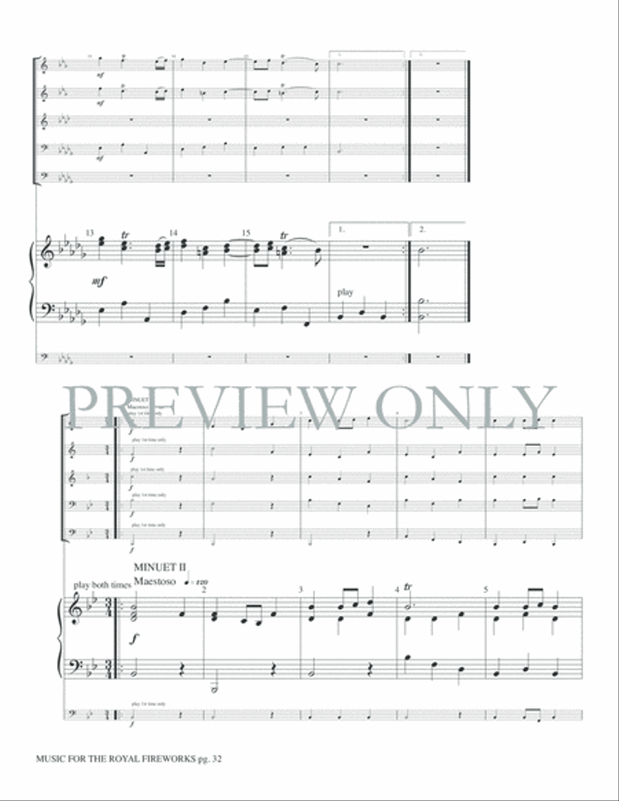Music for the Royal Fireworks Brass Ensemble scores gallery preview page 34