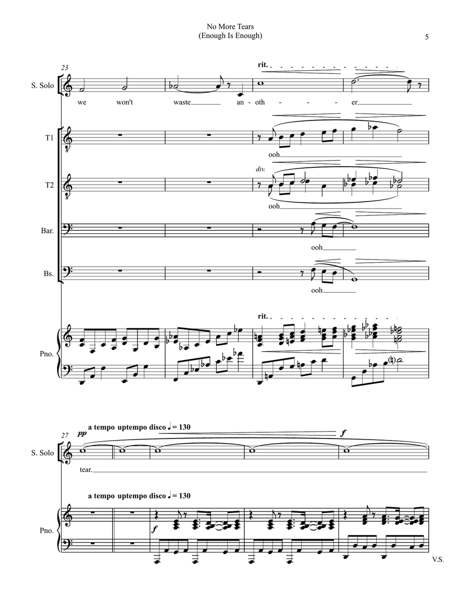 No More Tears (enough Is Enough) TTBB scores gallery preview page 5