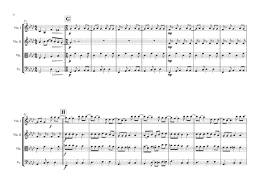 Smells Like Teen Spirit String Quartet scores gallery preview page 5