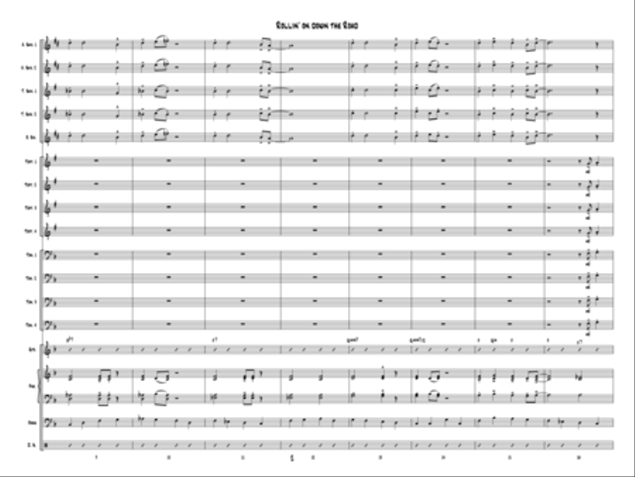 Rollin' On Down The Road Jazz Ensemble scores gallery preview page 3