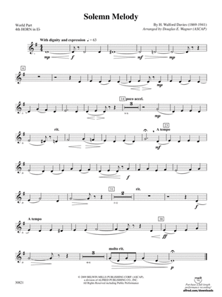 Solemn Melody: (wp) 4th Horn in E-flat
