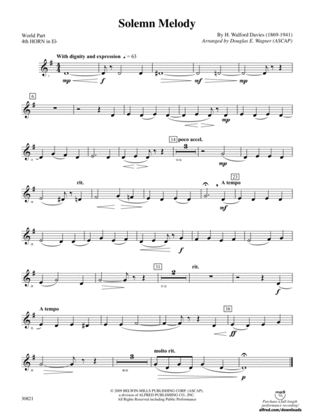 Solemn Melody: (wp) 4th Horn in E-flat