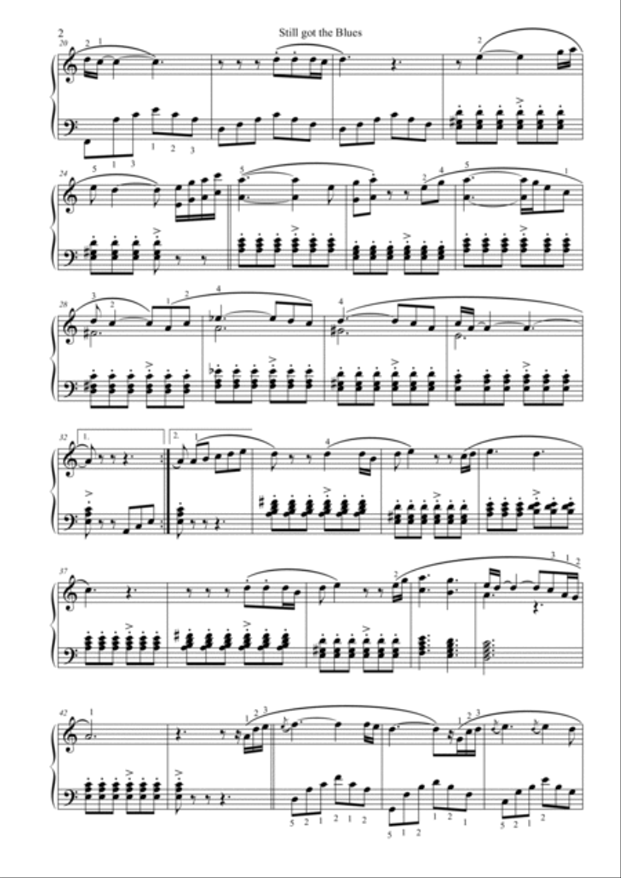 Still Got The Blues Piano Solo scores gallery preview page 2
