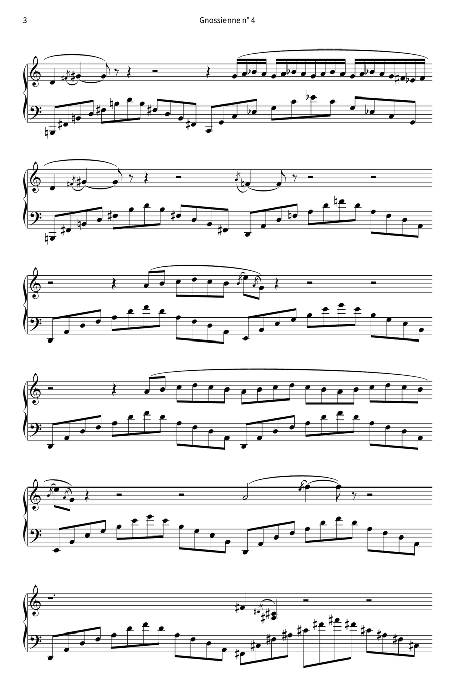 Gnossienne no. 4 Gnossienne no. 4 Piano Solo scores gallery preview page 4