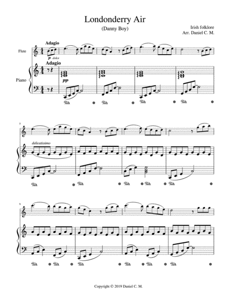 Danny Boy for flute and piano image number null