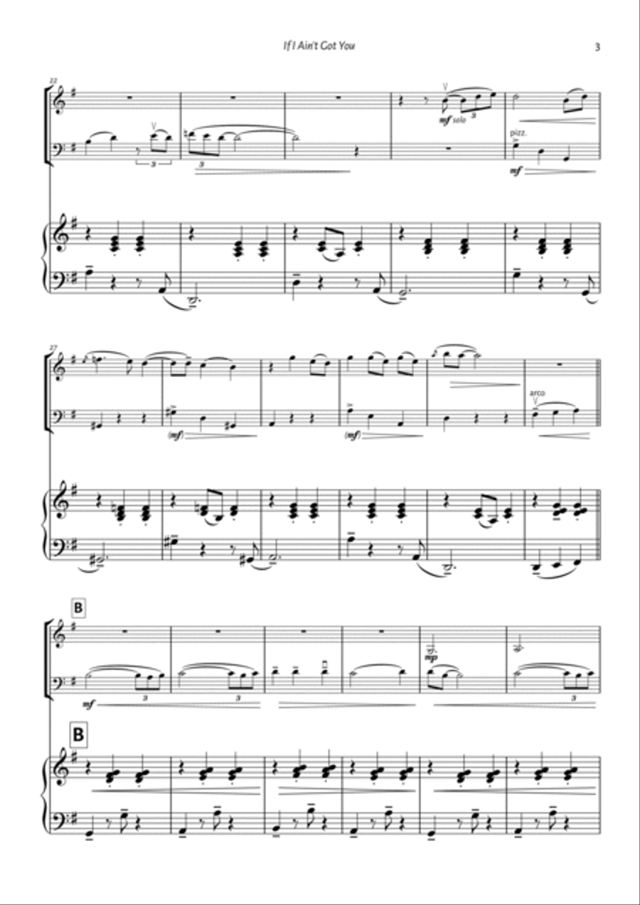 If I Ain't Got You Piano Trio scores gallery preview page 3