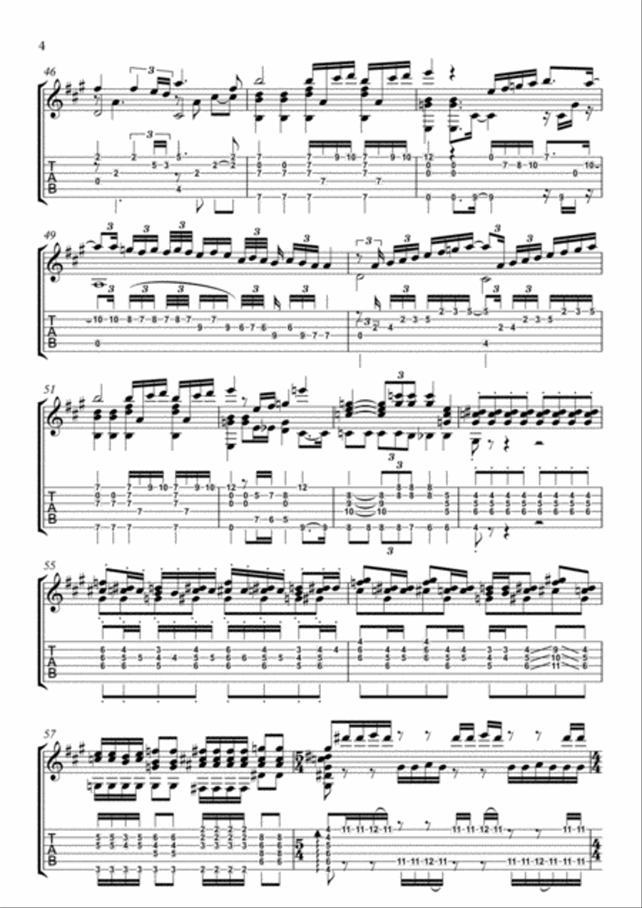Bohemian Rhapsody Guitar Tablature scores gallery preview page 4