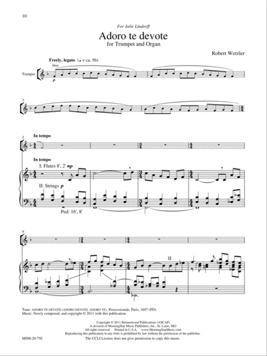 Four Pieces for Trumpet and Organ Trumpet scores gallery preview page 5