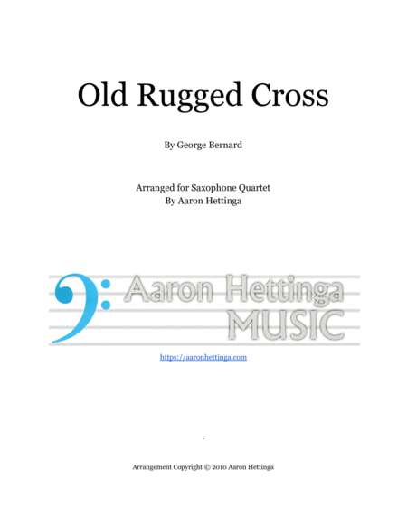 Old Rugged Cross - Saxophone Quartet with Jazz-inspired Harmony image number null