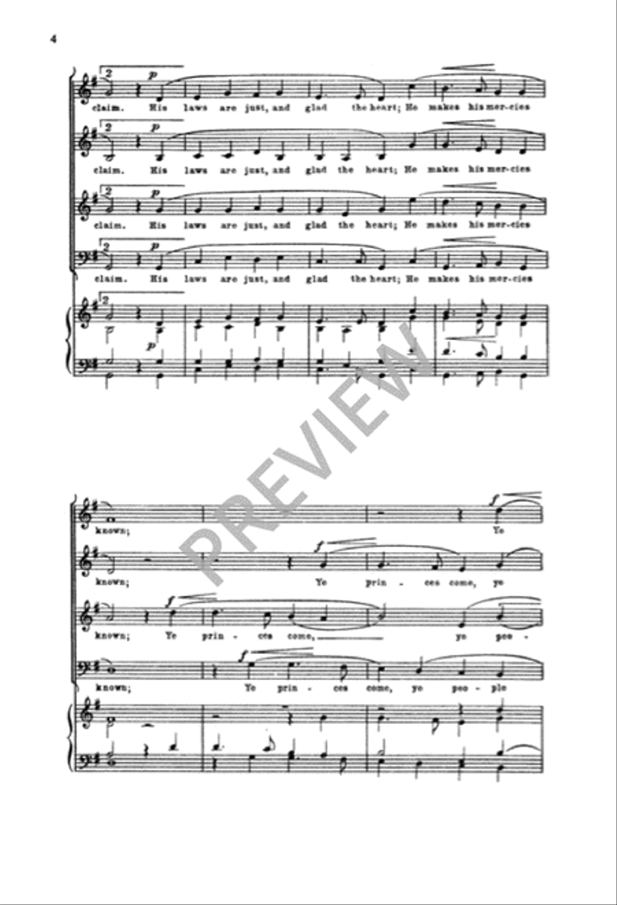 Four Motets 4-Part scores gallery preview page 5