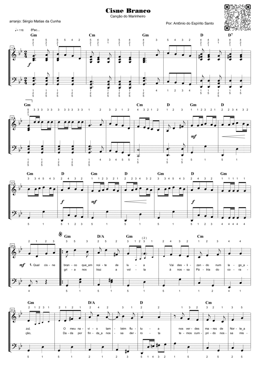Cisne branco - Canção do marinheiro Voice scores gallery preview page 1