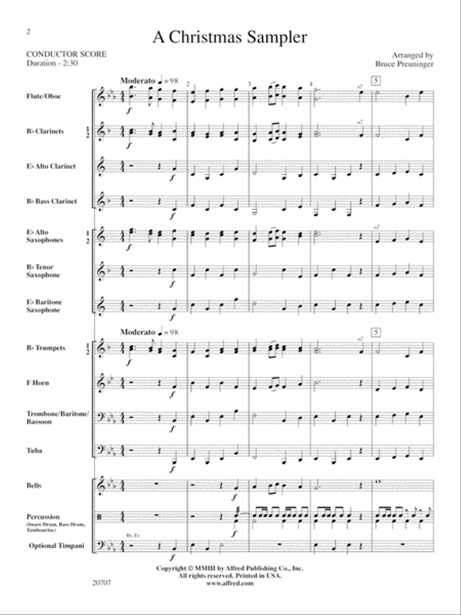 A Christmas Sampler: Score Concert Band scores gallery preview page 2