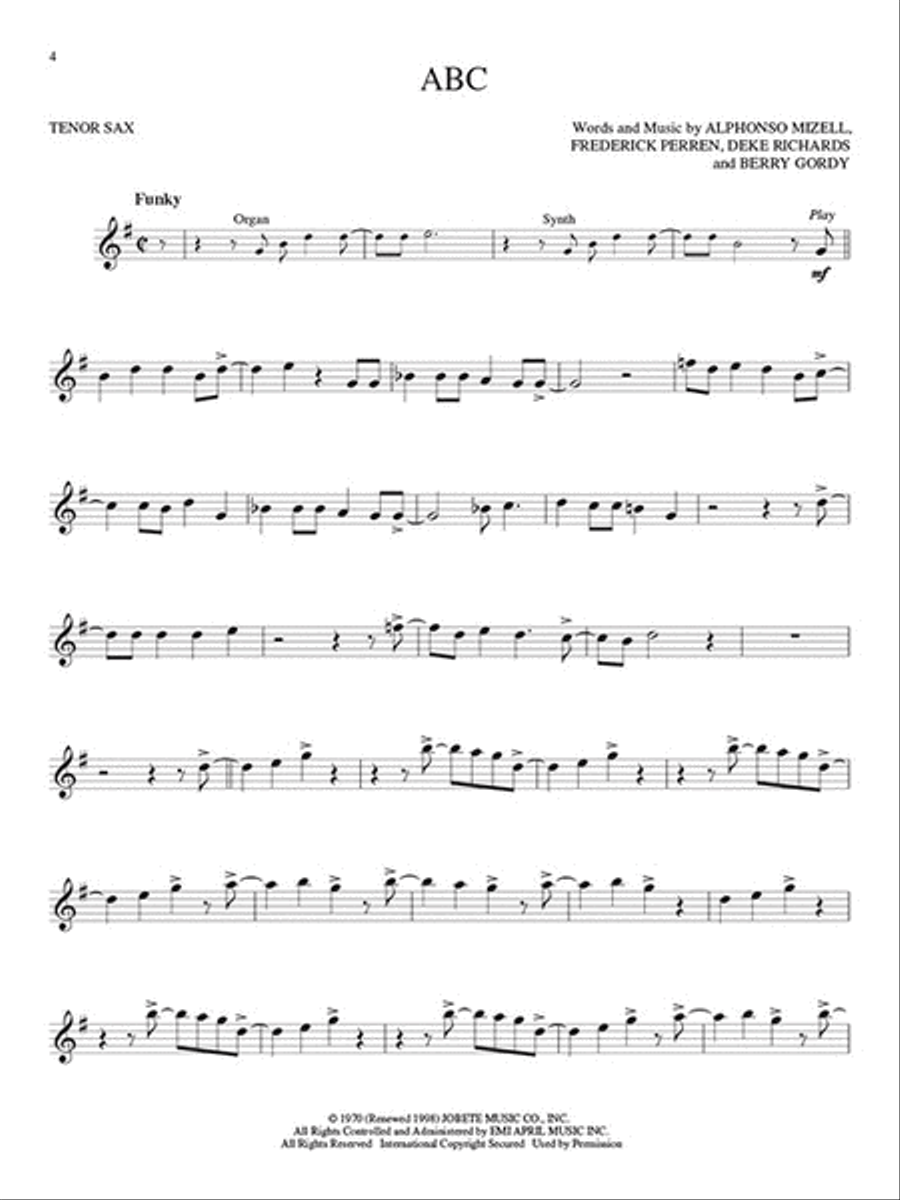 Motown Classics – Instrumental Play-Along Series Tenor Saxophone scores gallery preview page 3