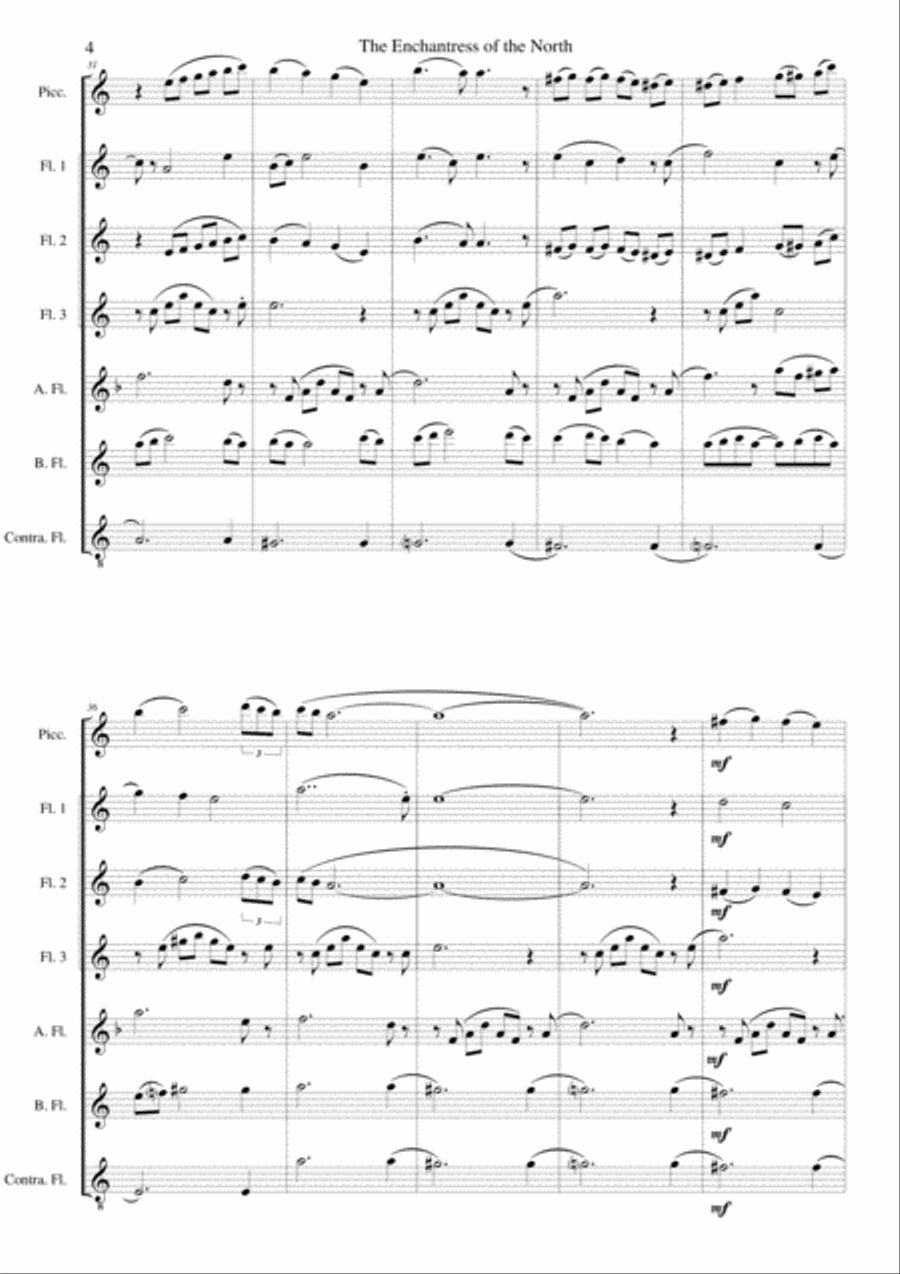 The Enchantress of the North (Incantatrice del Norte) for flute choir Flute Choir scores gallery preview page 4