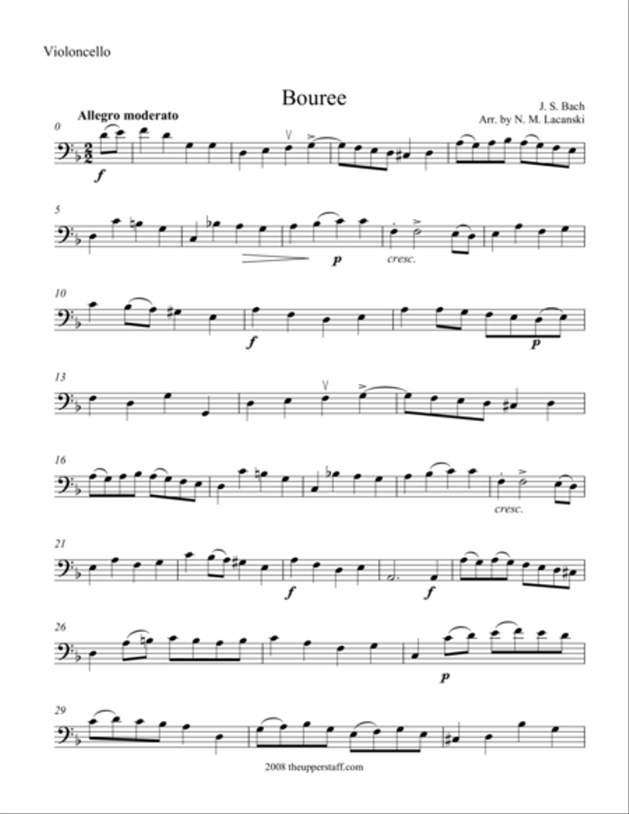 Bouree Clarinet scores gallery preview page 1