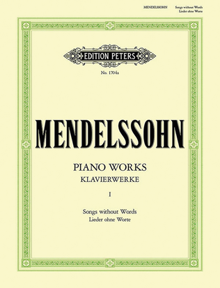 Book cover for Complete Piano Works, Volume 1 - Songs Without Words