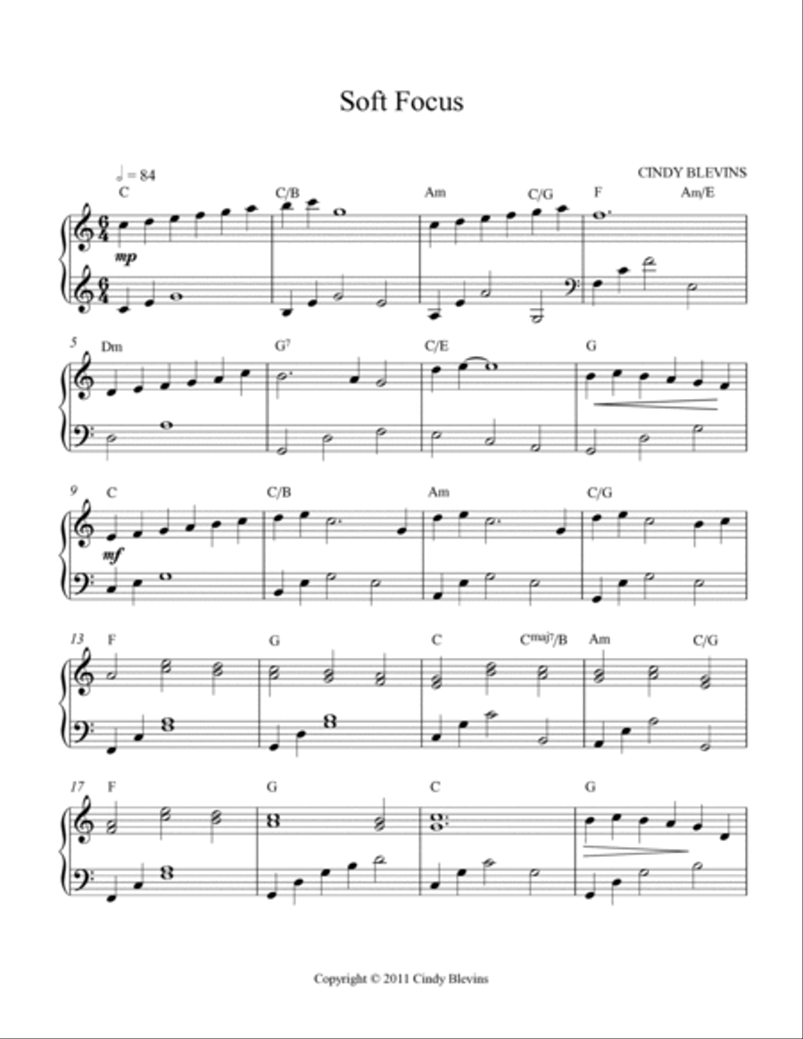 Soft Focus, original solo for Lever or Pedal Harp Pedal Harp scores gallery preview page 2