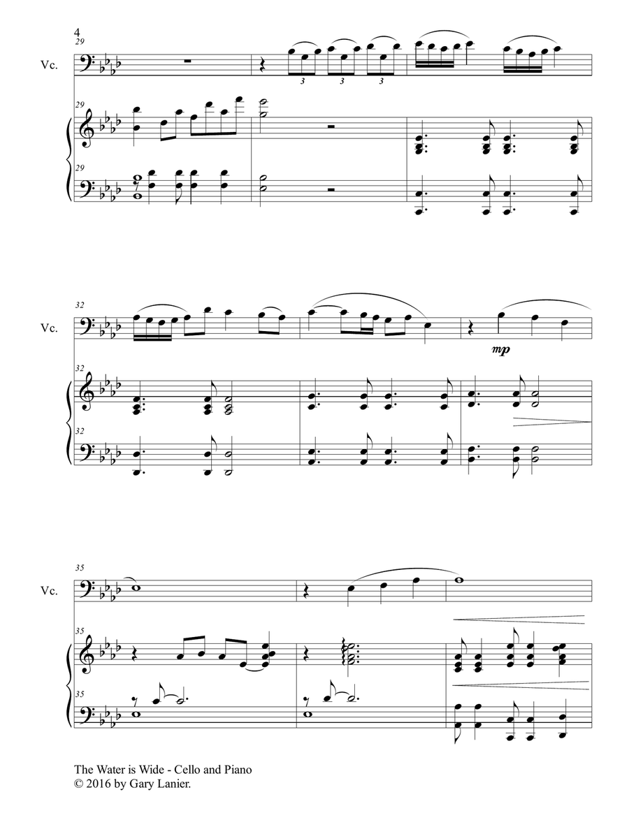 Gary Lanier: 3 Inspiring Hymn Tunes (Duets for Cello & Piano) Piano scores gallery preview page 5