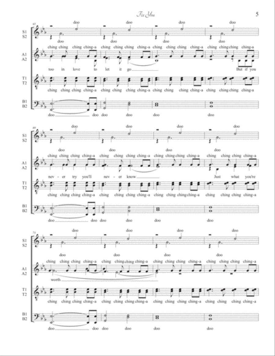 Fix You 4-Part scores gallery preview page 5