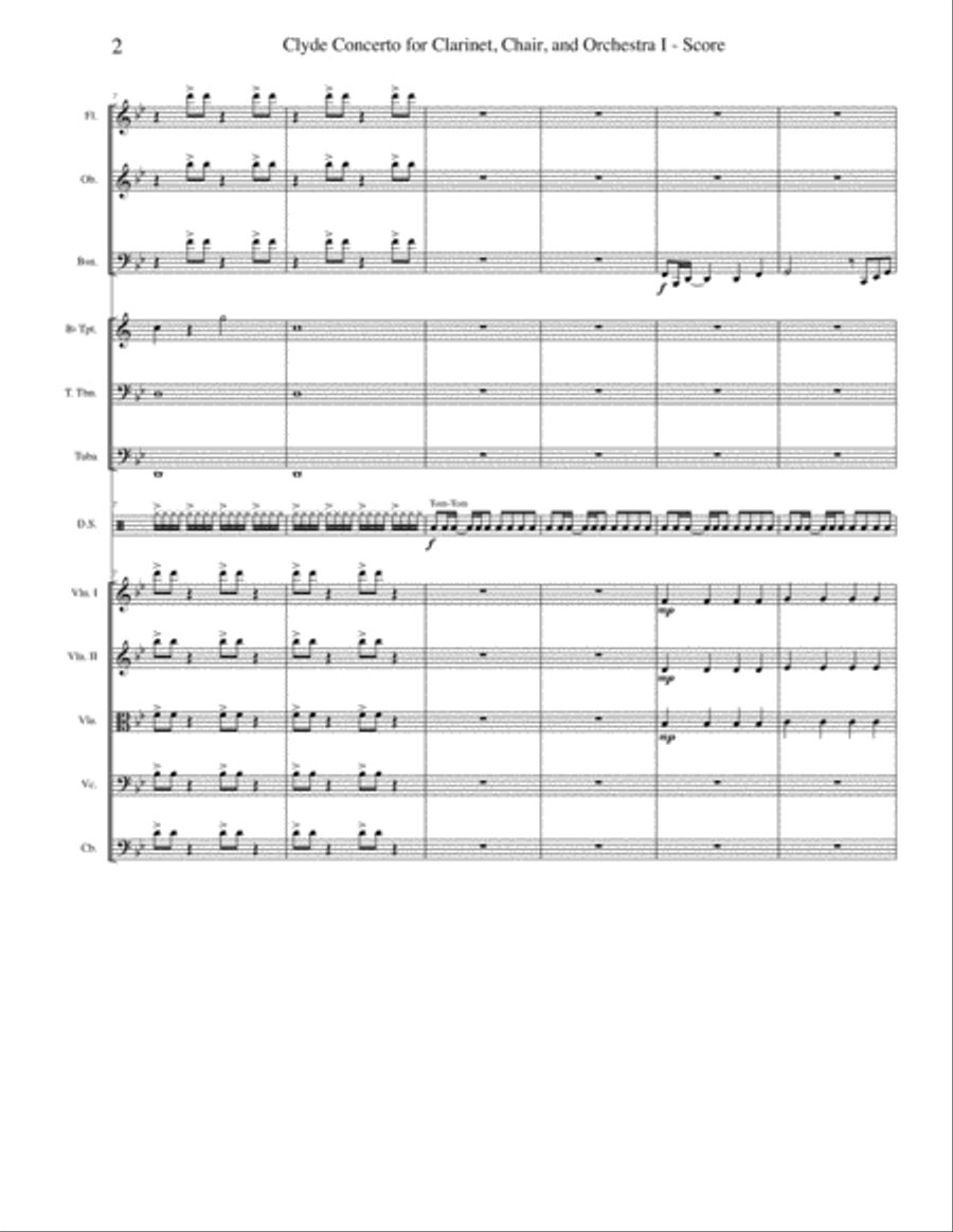 Concerto for Clarinet, Chair, and Orchestra. Movement I. Allegro. Full Orchestra scores gallery preview page 4