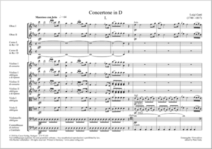 Concertone in D major Horn scores gallery preview page 105