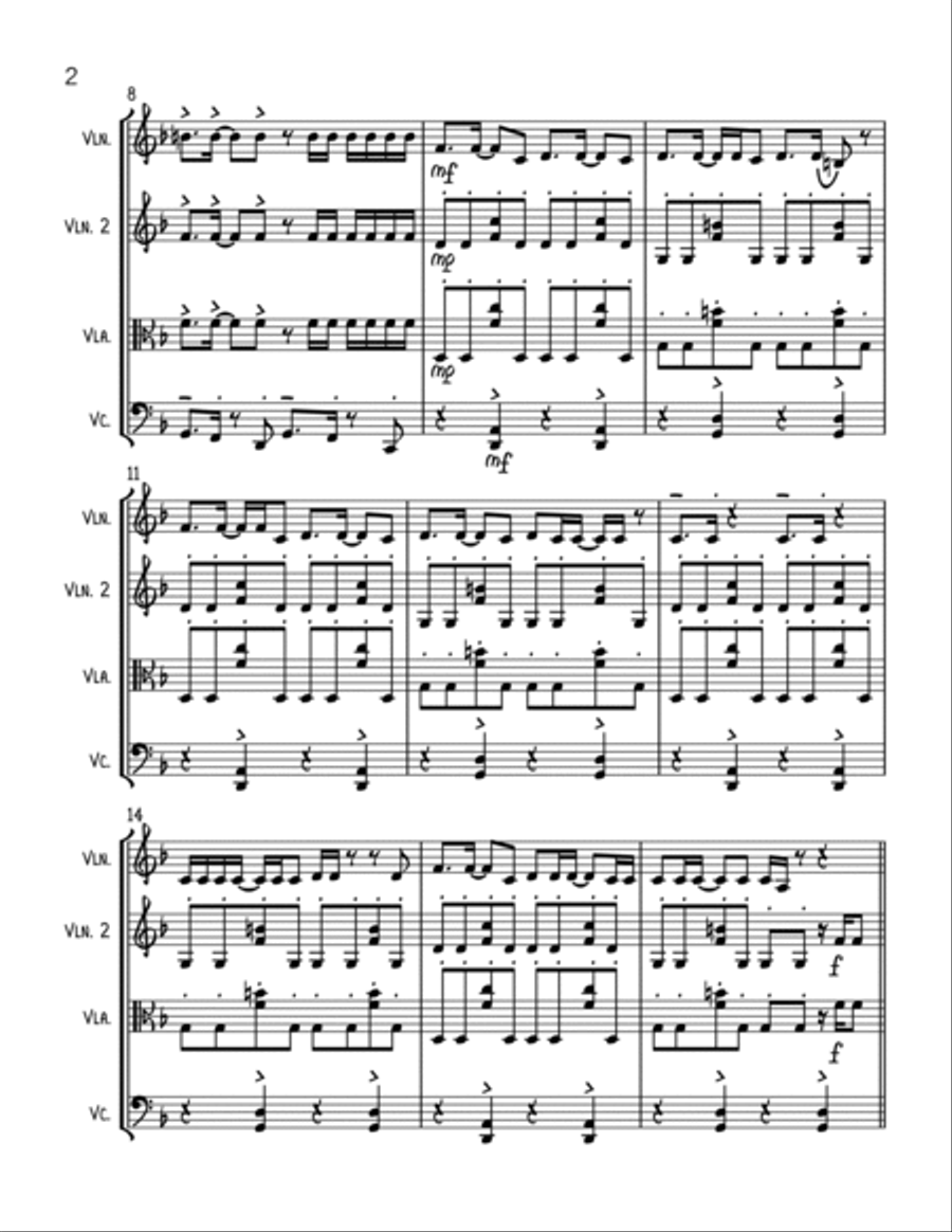 Uptown Funk String Trio scores gallery preview page 2